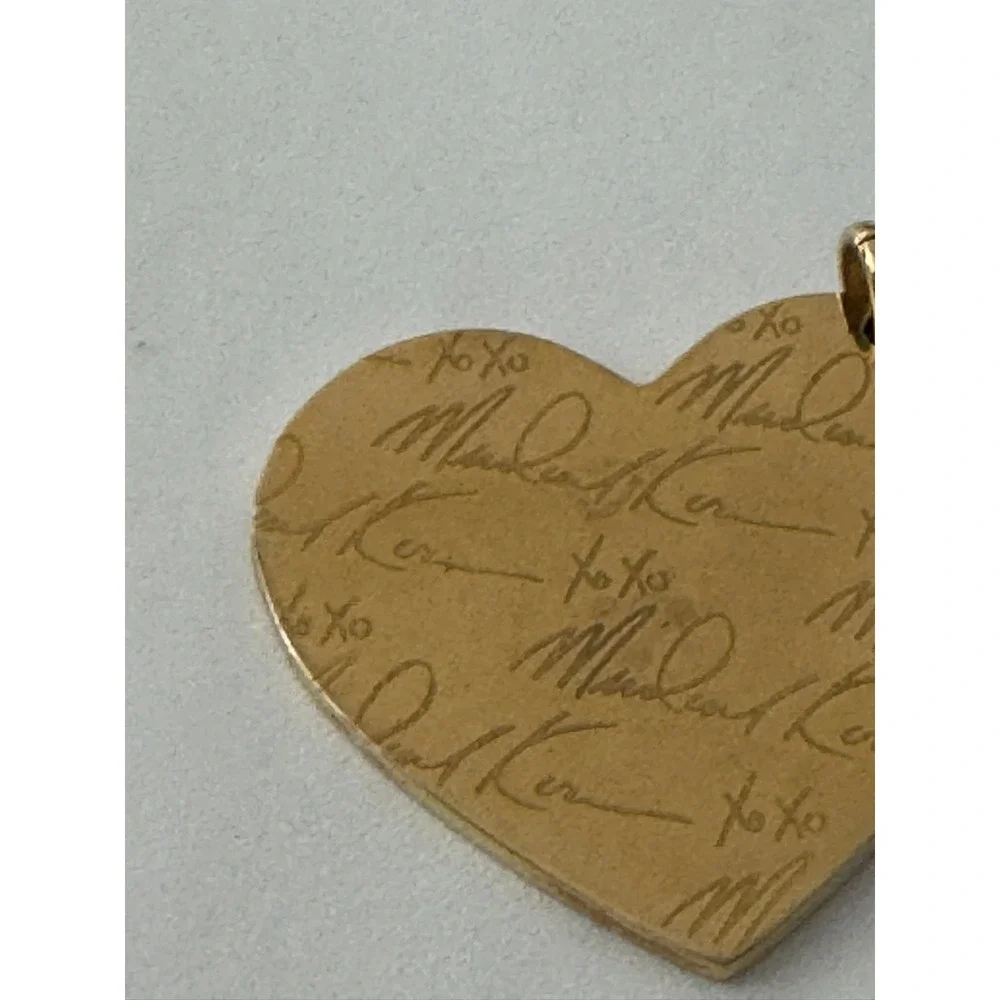 Michael Kors Gold Tone Engraved Signature‎ XOXO Heart Charm Pendant